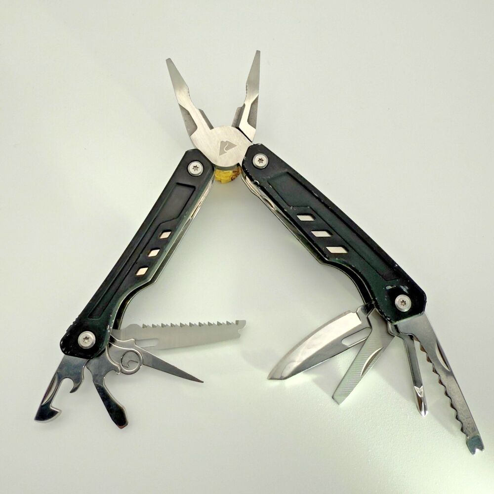 Black Multitool Folding Pliers Pocket Knife – 10-in-1 Stainless Steel EDC Tool